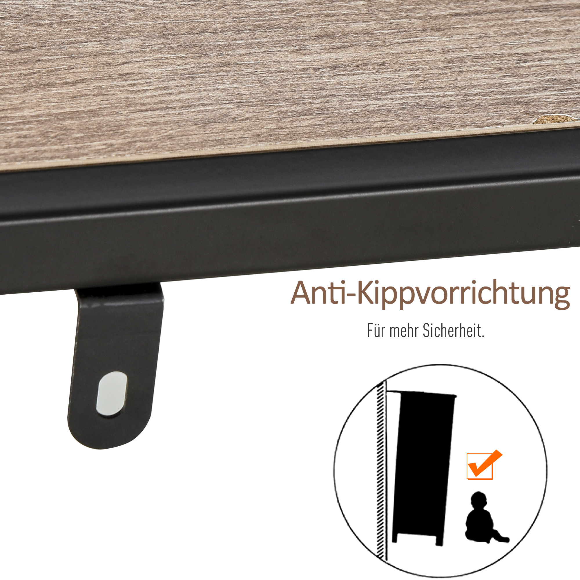 Standregal, Bücherregal Lagerregal Industrieller Stil, Aktenregal, Küchenregal, P2 Spanplatte, Metall, Schwarz+helle Eiche, 120 x 32 x 95 cm