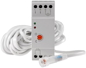 Dämmerungsschalter für Hutschiene, 230V, 5m Kabel, externer Sensor IP65