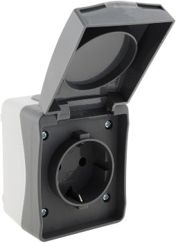 NUQUI Feuchtraum Steckdose, IP54, Aufputz, 250V~/ 16A NUQUI Feuchtraum Steckdose, IP54, Aufputz, 250V~/ 16A