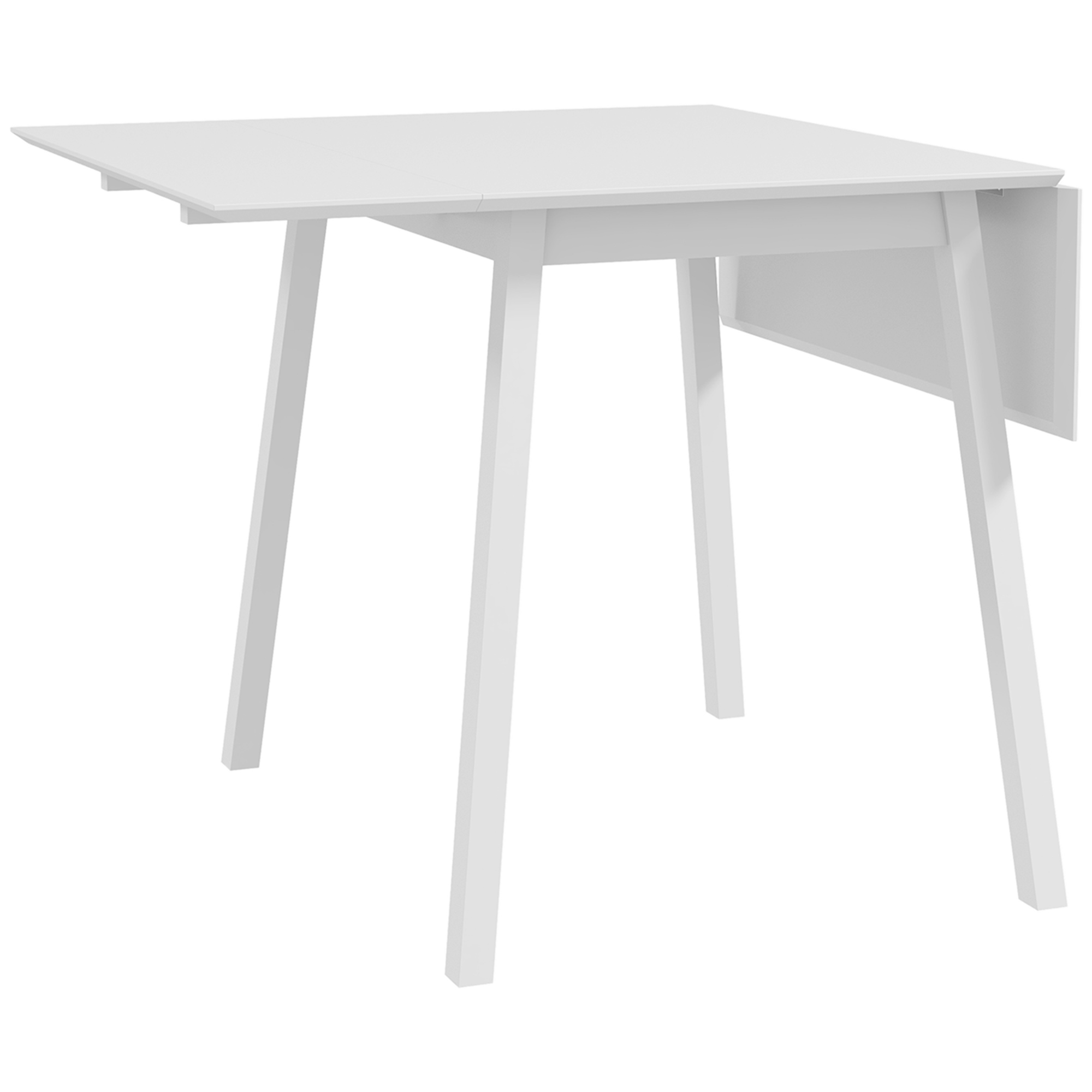 Esstisch Klapptisch Küchentisch, 2 aufklappbare Flächen, 110 x 86 x 75 cm, Weiß