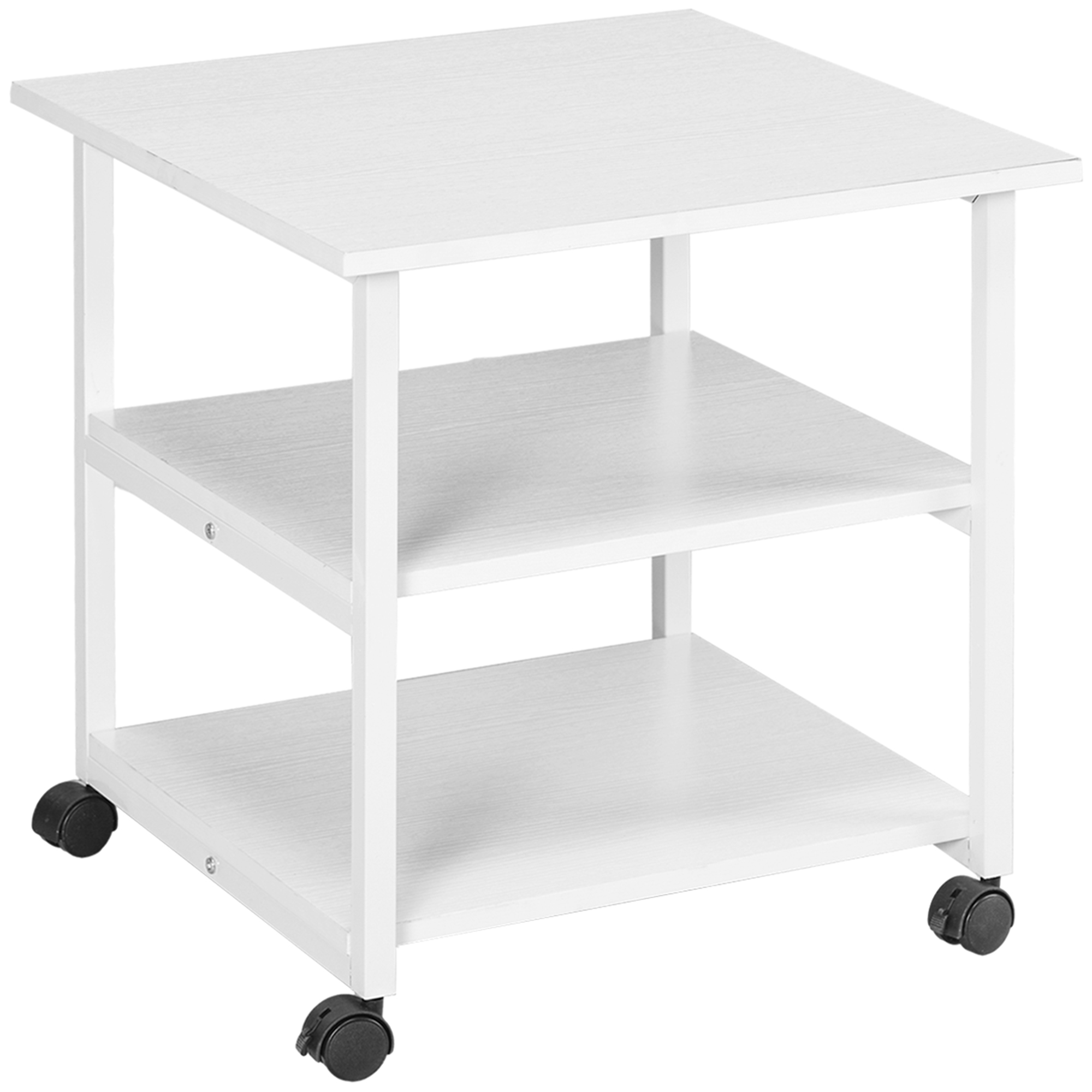 Druckertisch mit Rolle, Druckerständer mit 3-Ebene, Druckerhalter Stahl, 50 x 50 x 52,5 cm Druckertisch mit Rolle, Druckerständer mit 3-Ebene, Druckerhalter Stahl, 50 x 50 x 52,5 cm