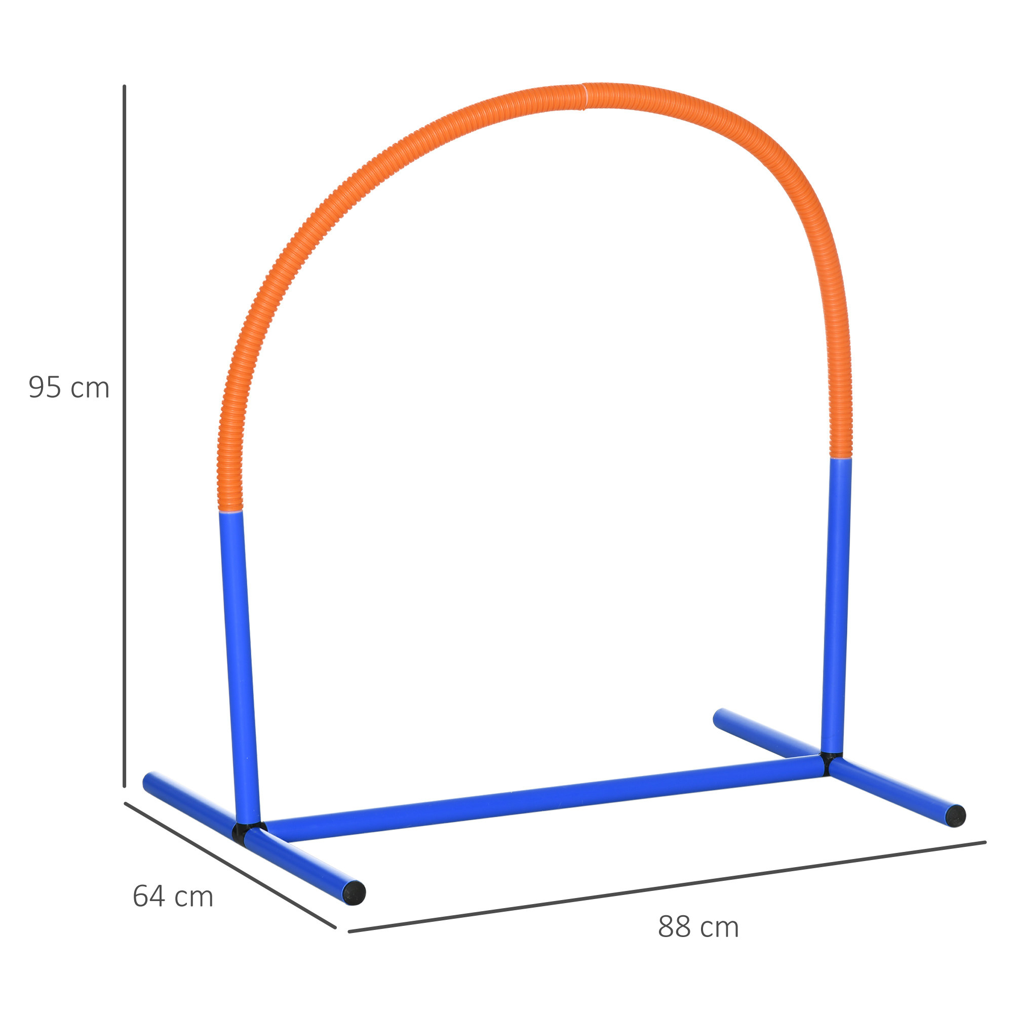 Agility-Set für Hunde, Hundetraining, 4 Bögen, für Einsteiger, mit Tragetasche, blau+orange, 88 x 64 x 95cm