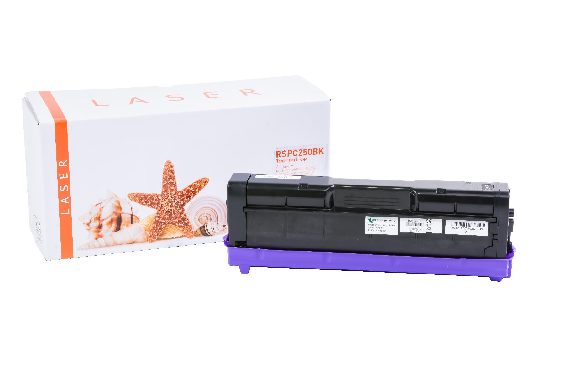 SPC250BK alternativ Toner black für Ricoh / 407543 / 2.000 Seiten