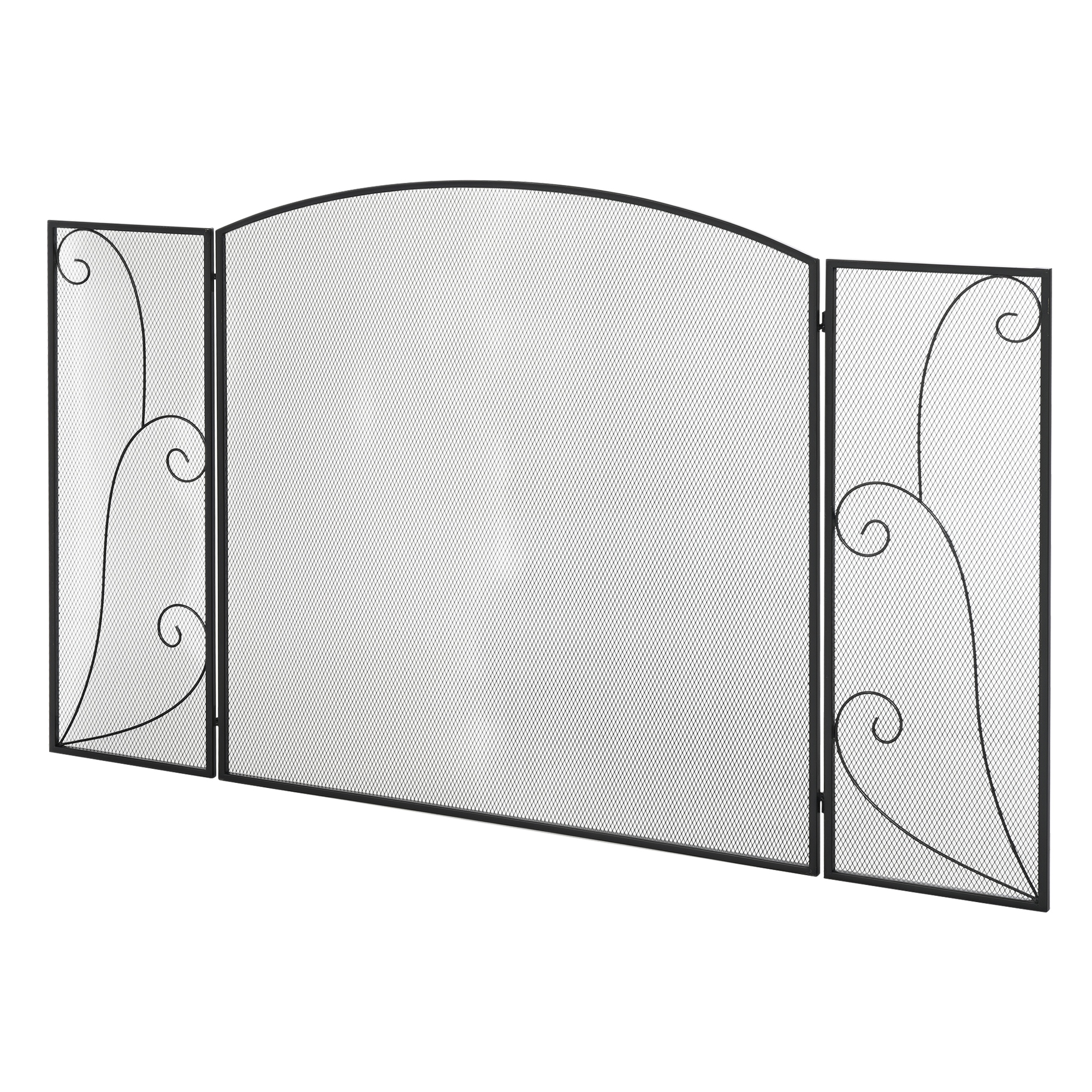 Funkenschutz für Kamine, 3 Paneele, klappbar, flexibel, Metall, schwarz, 132,5 x 76,5cm Funkenschutz für Kamine, 3 Paneele, klappbar, flexibel, Metall, schwarz, 132,5 x 76,5cm