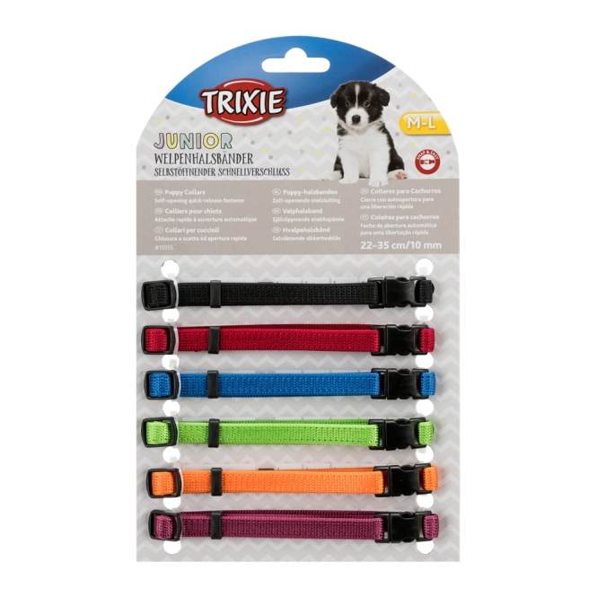 Trixie Welpenhalsbänder - 6er-Set 1 - S-M = 17-25 cm