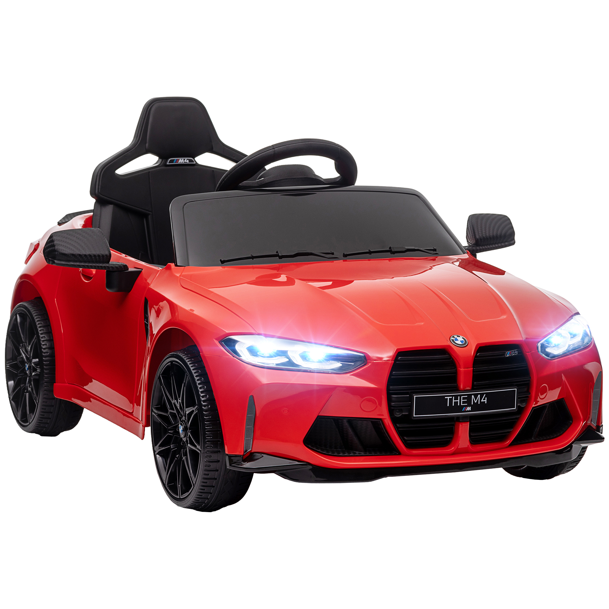 Elektro Kinderauto BMW M4, Sound & Licht, 3-5 km/h, inkl, Fernsteuerung, für 3-5 Jahre, Rot