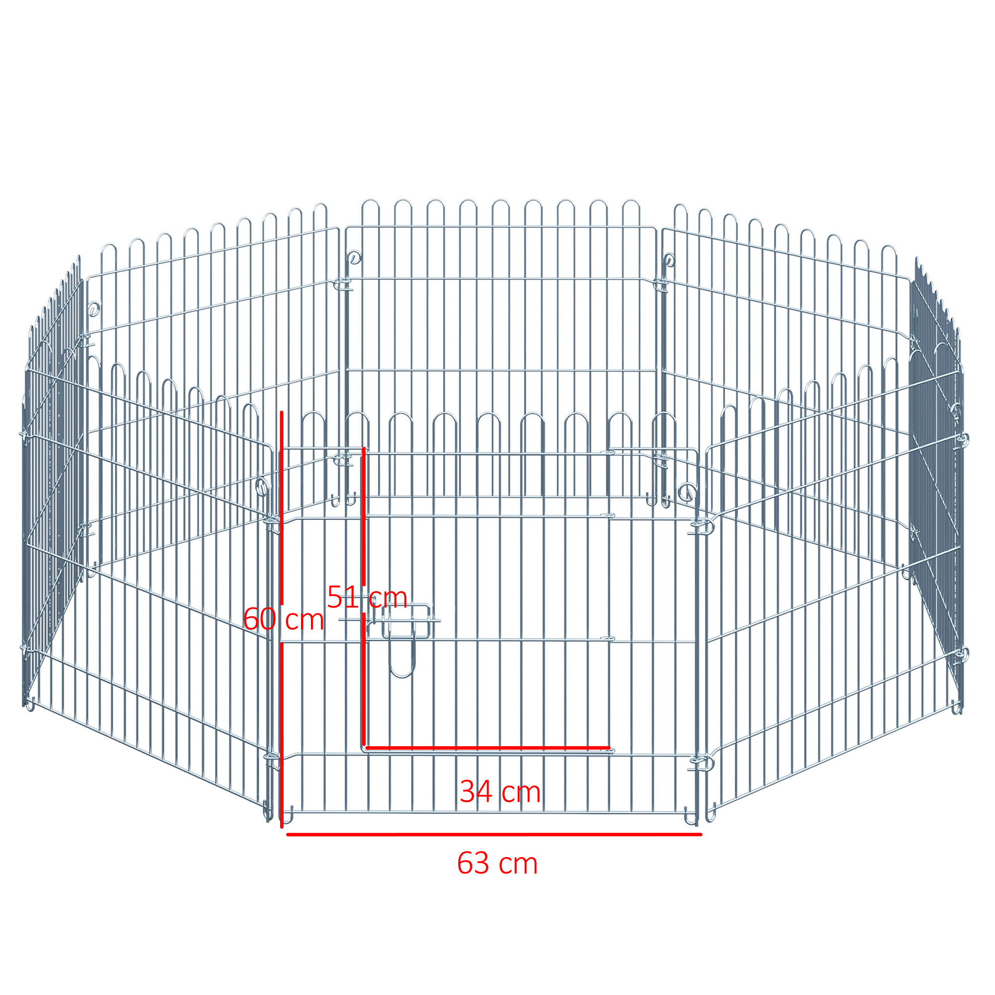 Freilaufgehege Welpenauslauf Welpenzaun Laufstall Welpengitter für Tiere 8-teilig B63 x H60 cm