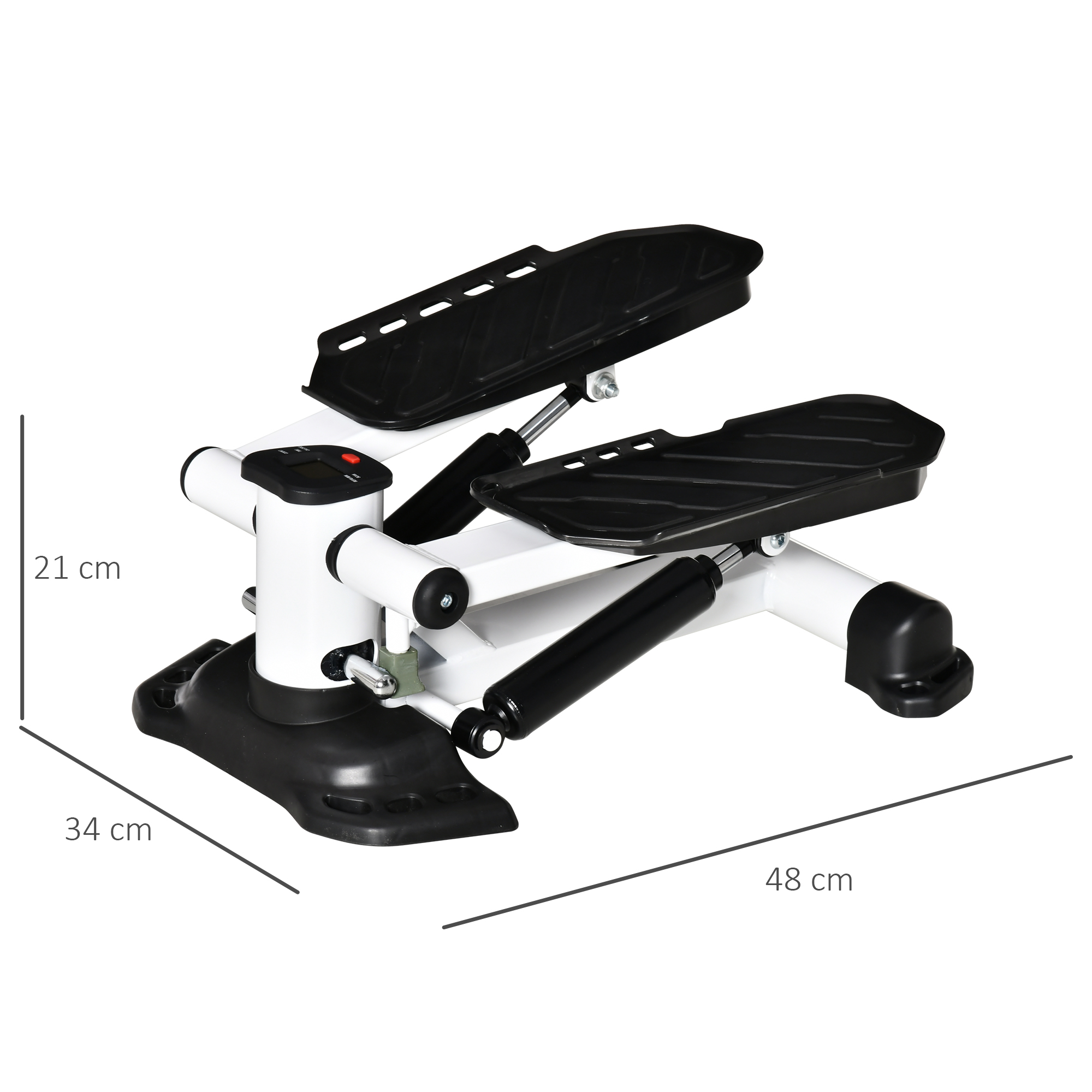 Mini Stepper für Zuhause, Rutschfest Up-Down Stepper mit LCD-Anzeige, Stepper Hometrainer mit zwei großen Pedalen, Stahl, Schwarz