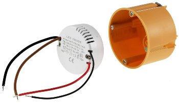 LED-Trafo "CT-12E-V2R", 0,5-12W rund, Ein 220-240V, Aus 12V= Konstantspannung