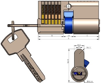Schließzylinder 80mm (50+30mm), Profil-Zylinder, 5 Sicherheits-Schlüssel