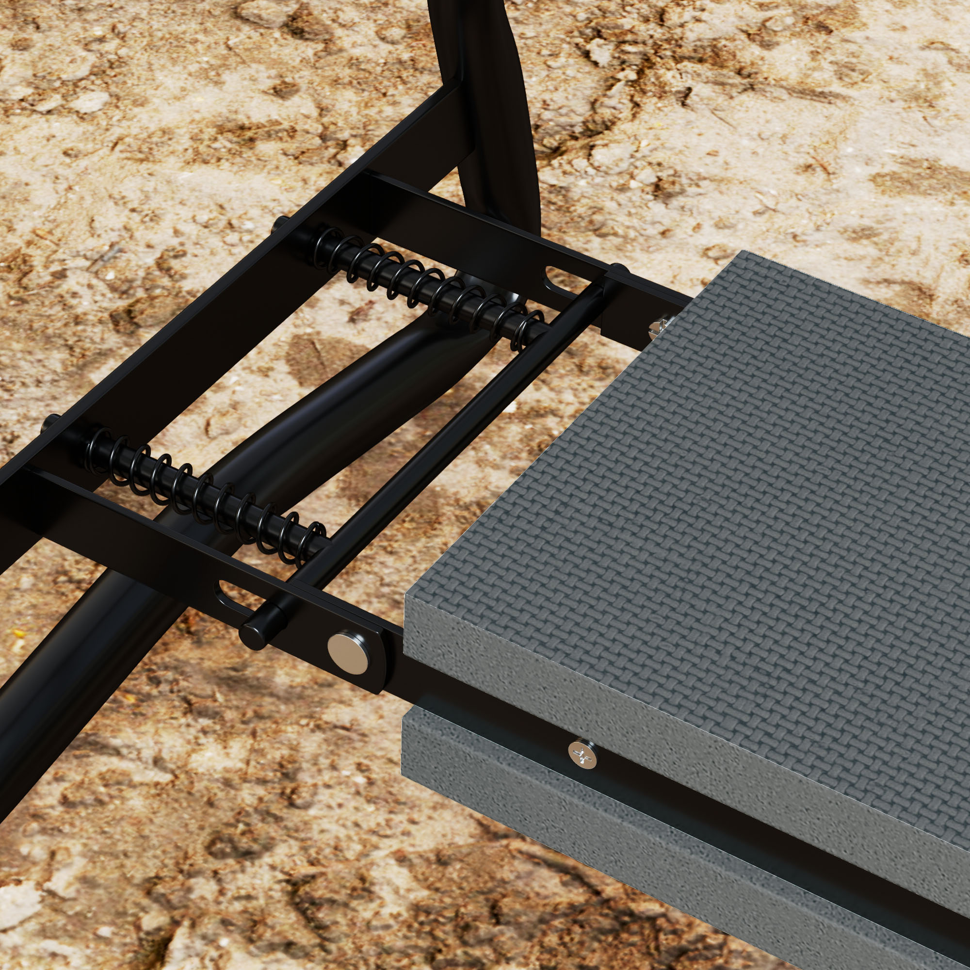 Kniebank für Gartenarbeit klappbar Gartenhocker mit Kniekissen Werkzeugtaschen bis 150 kg 58 x 28 x 49cm Grau