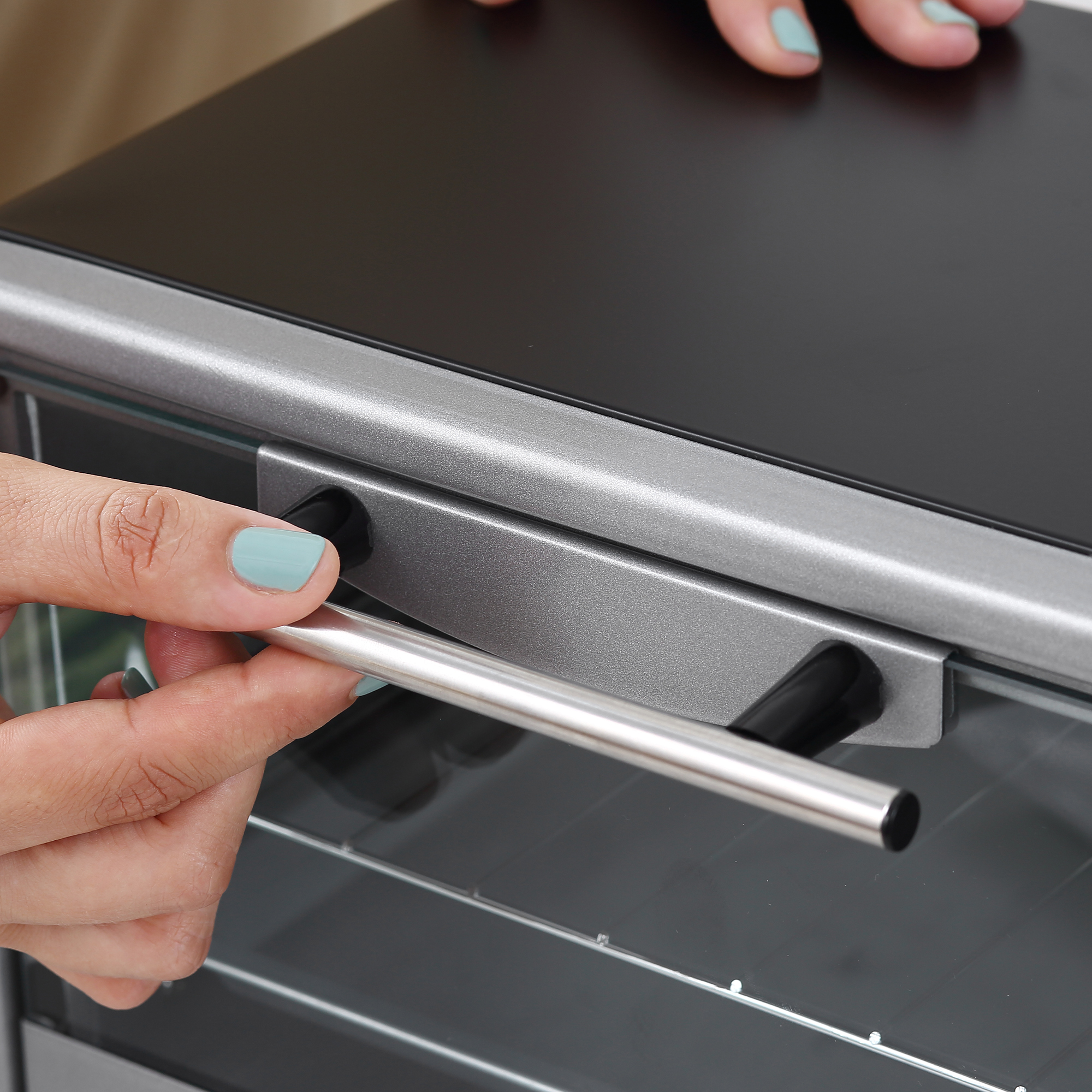 Mini Backofen 10 L 750W 100-230? 60 Min. Timer mit Backblech, Grillrost und Herausnehmbarer Bodenschale, Pizza-Ofen Silber