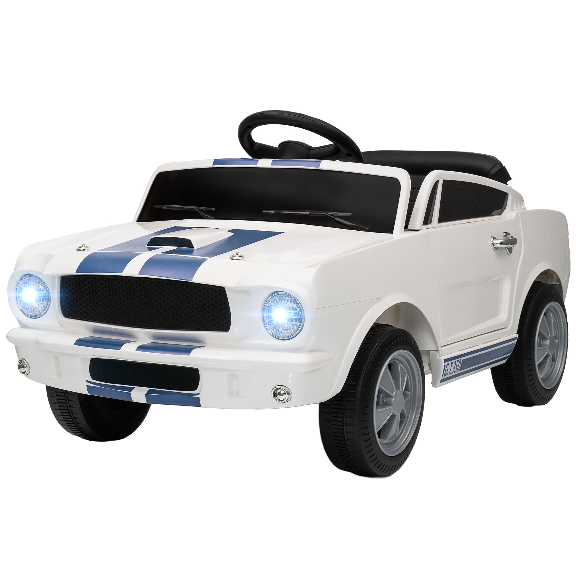 Kinder Elektroauto 12V Kinderauto mit 2,4 GHz Fernbedienung, 2 Motor Hupe, LED, Musik Weiß Kinder Elektroauto 12V Kinderauto mit 2,4 GHz Fernbedienung, 2 Motor Hupe, LED, Musik Weiß