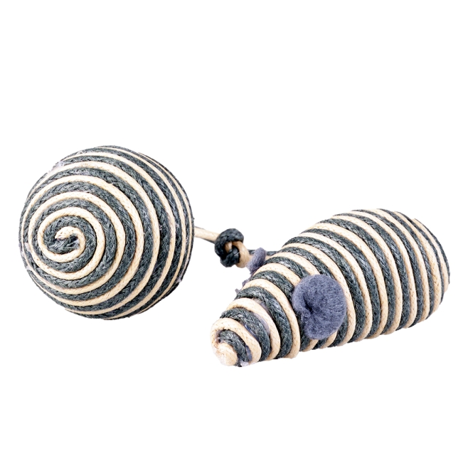 Duvoplus Cat Toy Rope Maus & Ball - grau Duvoplus Cat Toy Rope Maus & Ball - grau