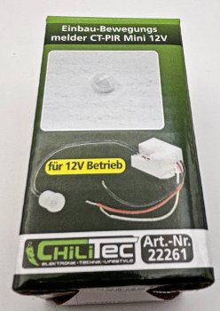 Einbau-Bewegungsmelder "CT-PIR Mini 12V", 12V DC, 1-60W, LED geeignet, weiß
