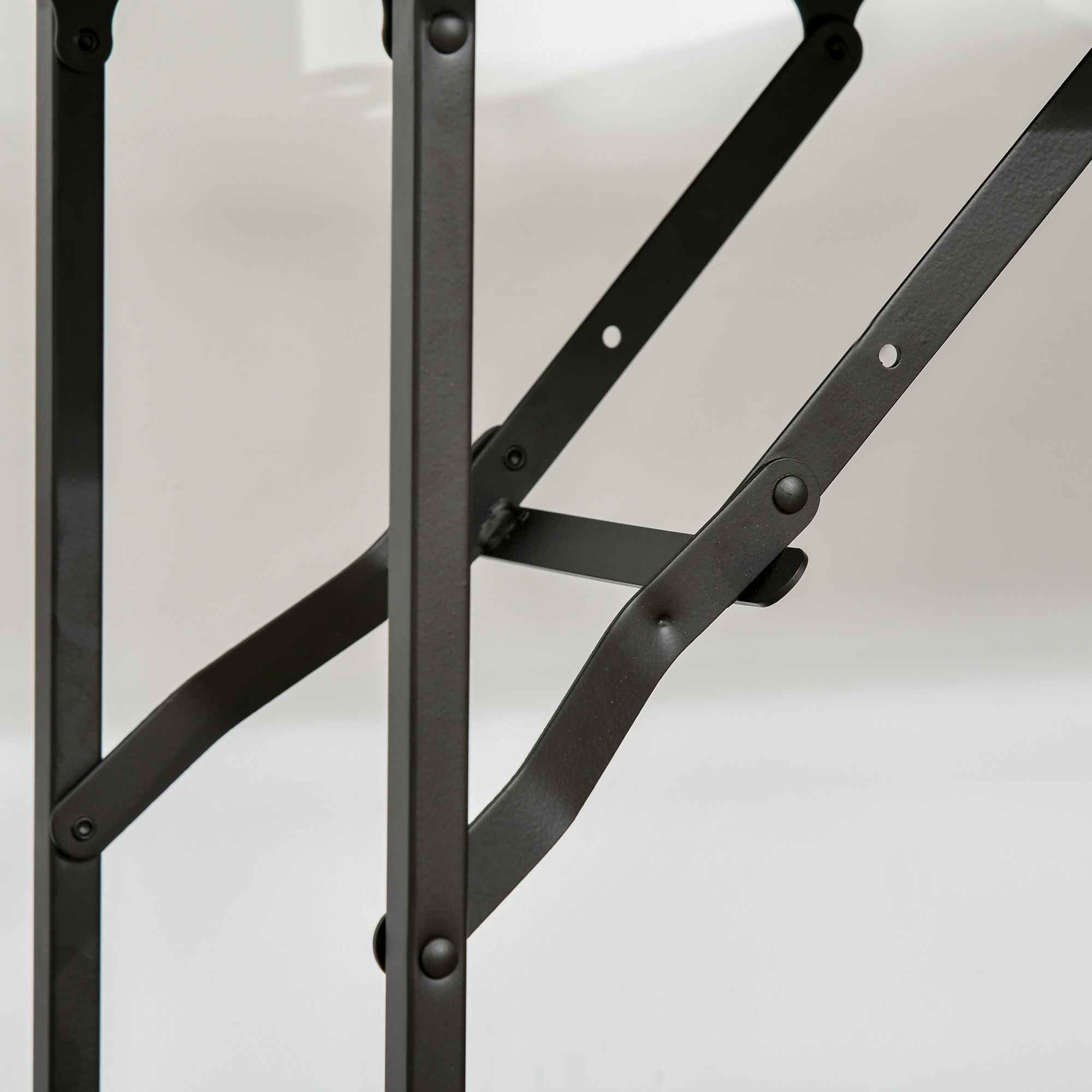 Küchenwagen Küchenrollwagen Servierwagen mit 1 klappbaren Tischplatte 2 Tabletts und 1 offenes Regal Rollen Verstellbare Fußpolster E1-Spanplatte Metall Rustikal-Braun 118 x 36,5 x 82 cm