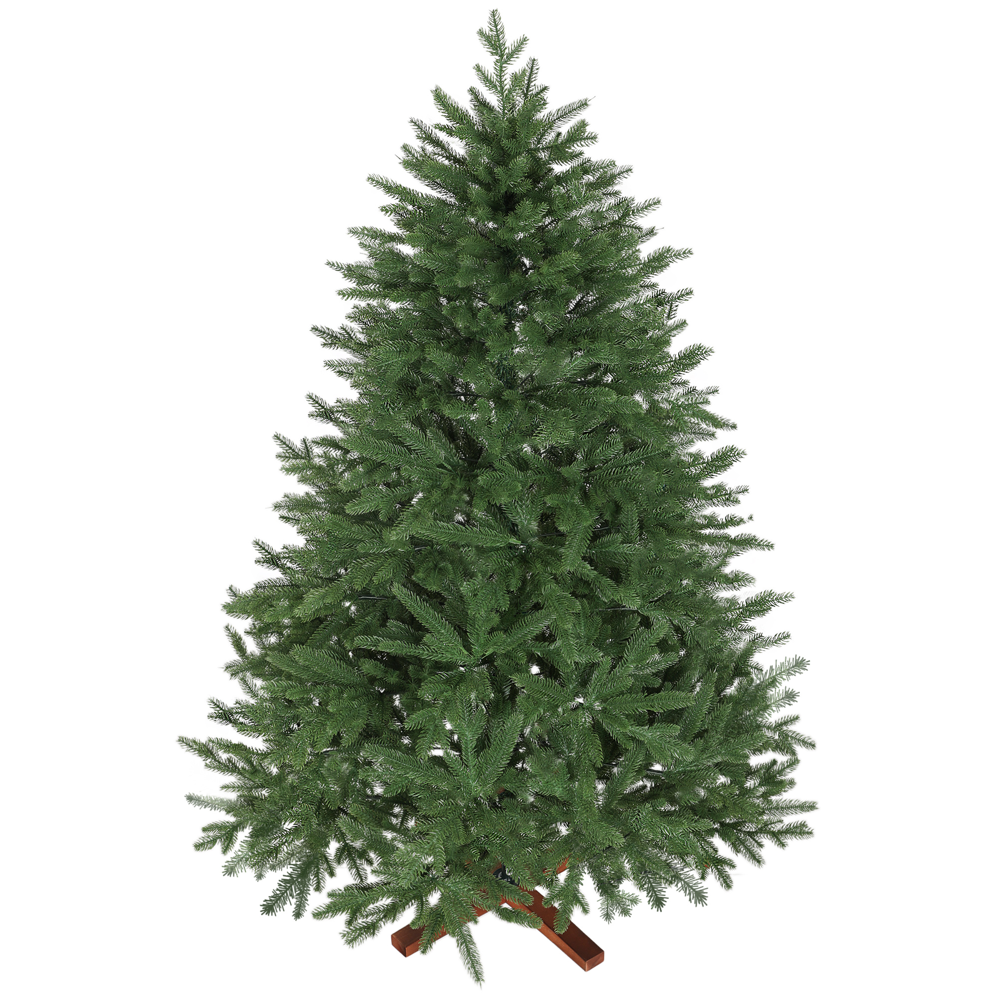 Künstlicher Weihnachtsbaum, realistisches Aussehen, klappbare Zweige, Holzsockel Künstlicher Weihnachtsbaum, realistisches Aussehen, klappbare Zweige, Holzsockel