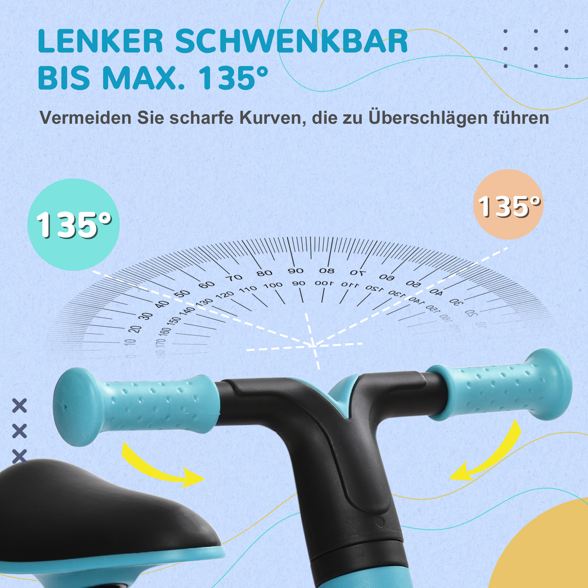 Laufrad für Kinder 1,5-3 Jahre, Leichtbau: nur 3,5 kg, höhenverstellbarer Sitz, Metallrahmen, Blau