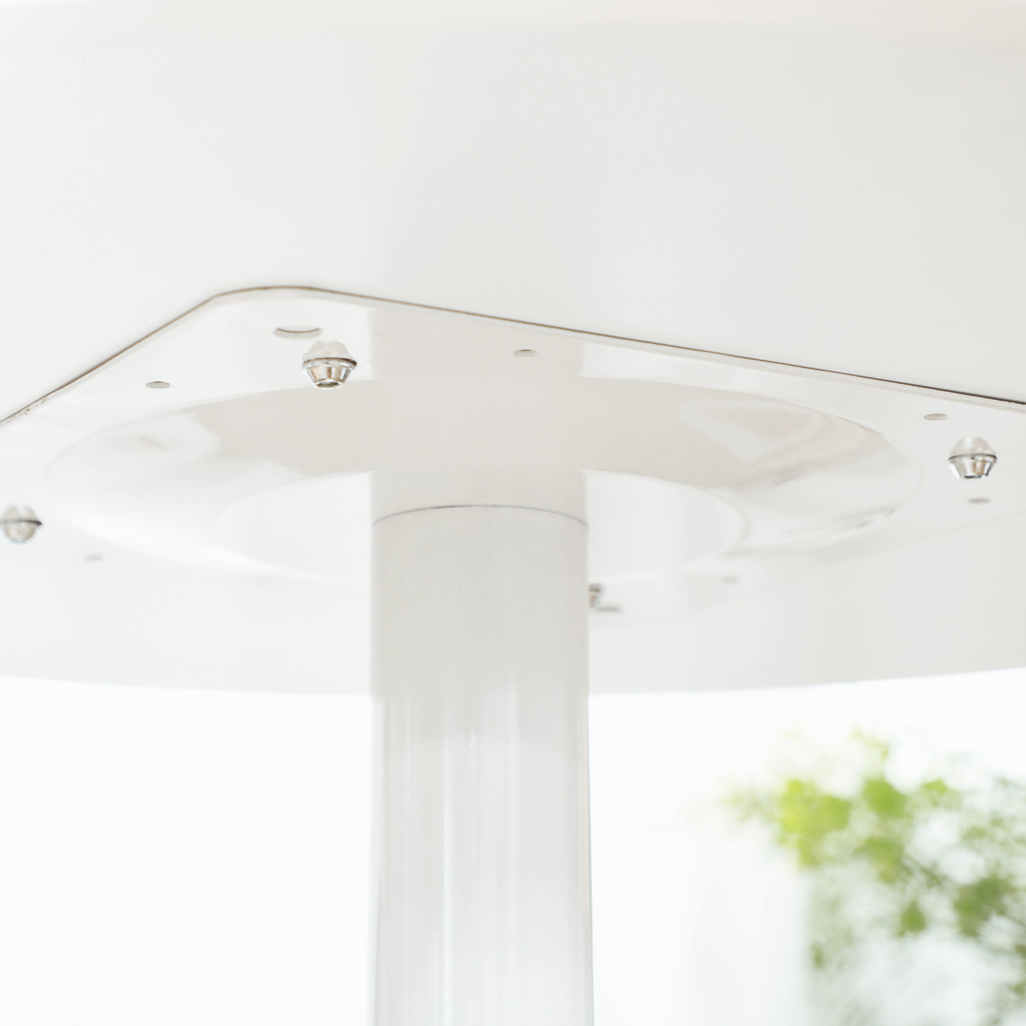 Esstisch für 2 Personen, runde Tischplatte Ø80 cm, MDF und Stahl, rutschfest, Weiß, 75H cm