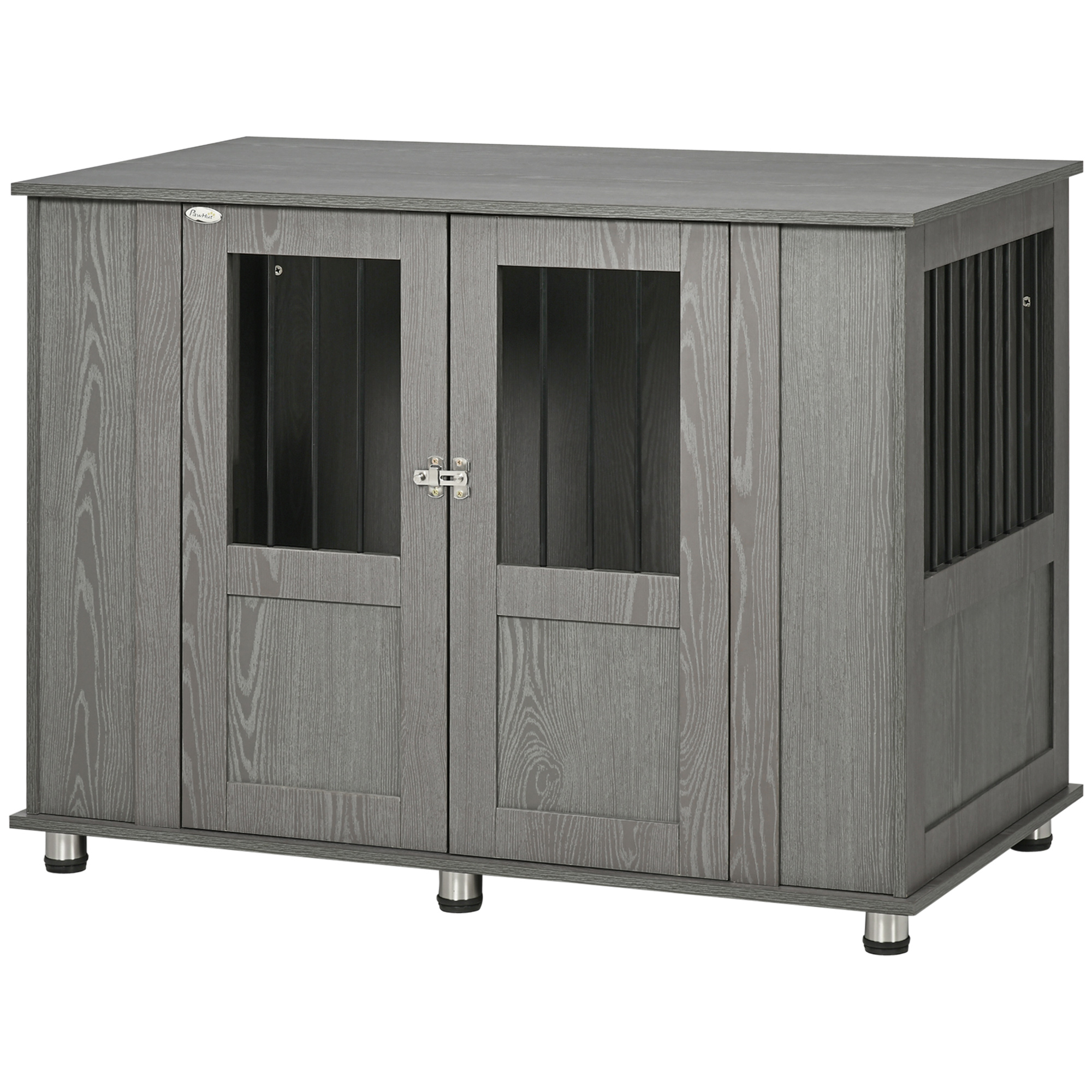 Hundekäfig Hundebox, 2 Türen, inkl, Verriegelung,116 cm x 60 cm x 87 cm, Grau