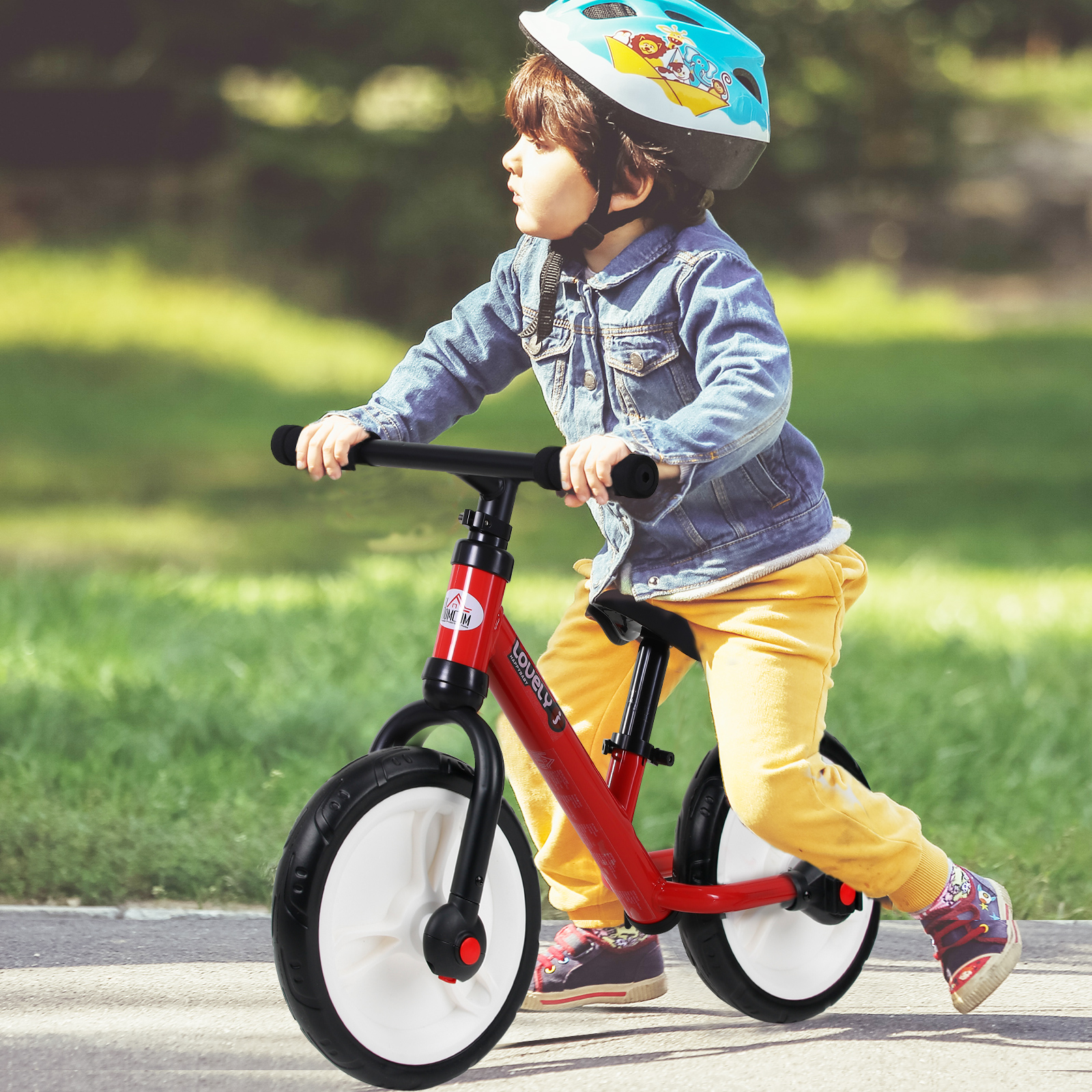 Kinder Laufrad, Lauflernrad, Kinderfahrrad, 2-in-1, Kinderrad mit Stützrädern und Pedalen, 2-5 Jahre, Sitzhöhenverstellbar, PP, Rot, 85 x B36 x H54 cm