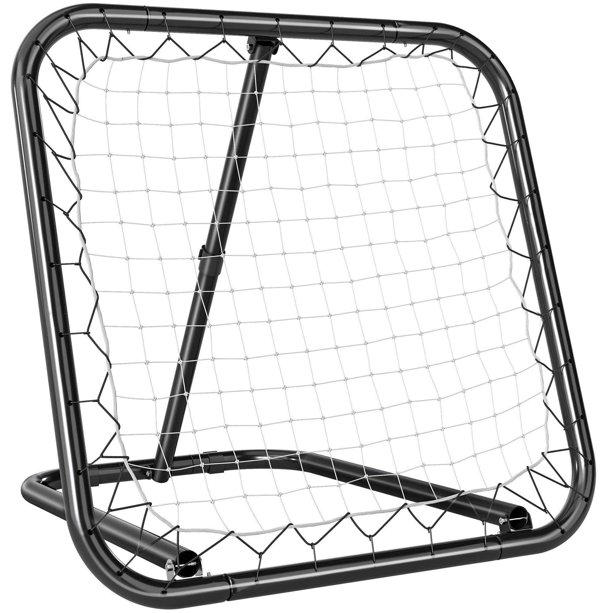 Rebounder für Fußball, 78 x 84 cm Prellwand mit Heringen, verstellbar in 5 Stufen, tragbar, Kickback Tor, Fußballtor für Jugendliche, Fußball Trainingszubehör für Baseball Training Weiß