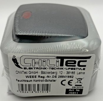 Feuchtraum Kontroll-Schalter, IP44, 250V~/ 10A, inkl. AP-Rahmen, grau