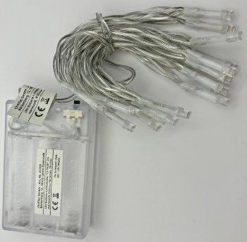 LED Batterie-Lichterkette "CT-BK20" 2m, warmweiß, transp. Kabel, 20 LEDs