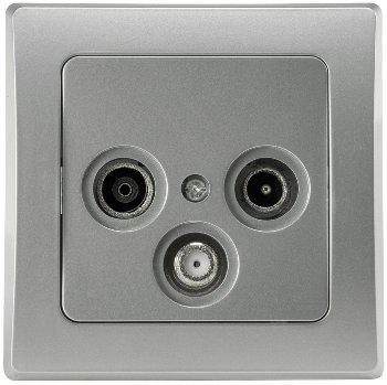 DELPHI Antennendose TV+Radio+Sat, inkl. Rahmen, UP, silber DELPHI Antennendose TV+Radio+Sat, inkl. Rahmen, UP, silber