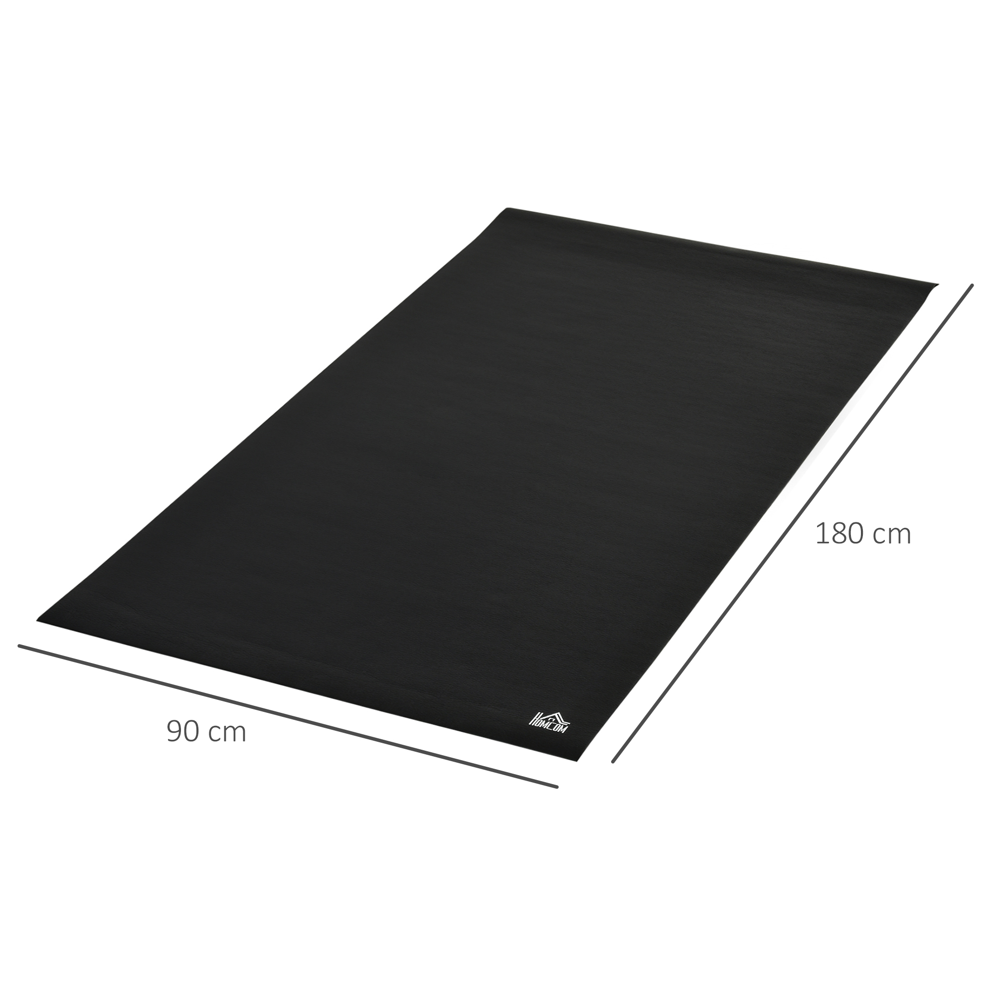 Bodenschutzmatte für Fitnessgeräte rutschfest Fitnessmatte 6 mm Dicke Unterlegmatte Sportmatte Multifunktionsmatte für Yoga Laufband Heimtrainer Yogamatte Bodenmatte 180x90 cm Schwarz