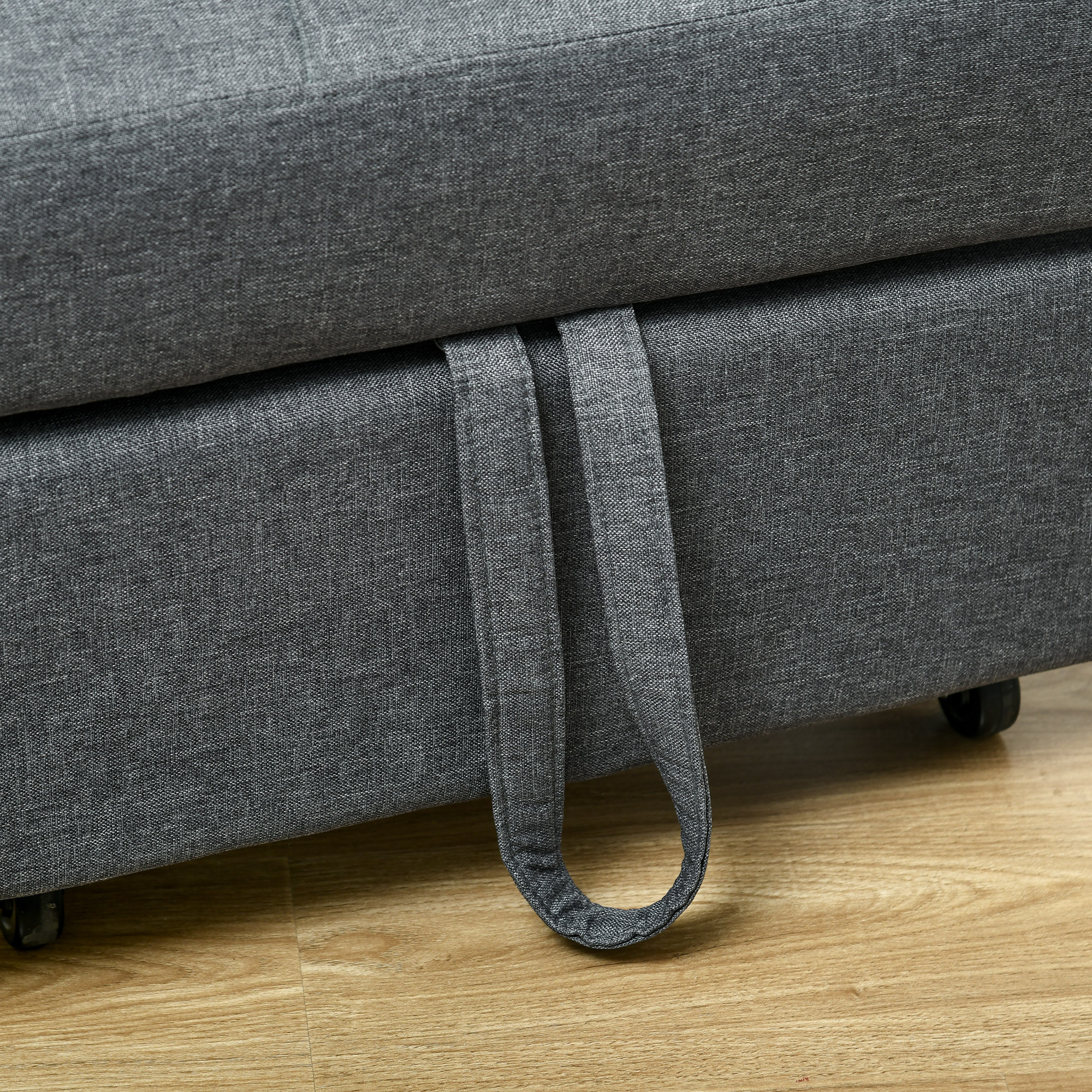 bequemer Liegesessel Schlafsessel 3-in-1 Sessel modern, bis 150 kg, Leinenoptik, inkl, Kissen, 65,5 x  104 x  81 cm, Dunkelgrau