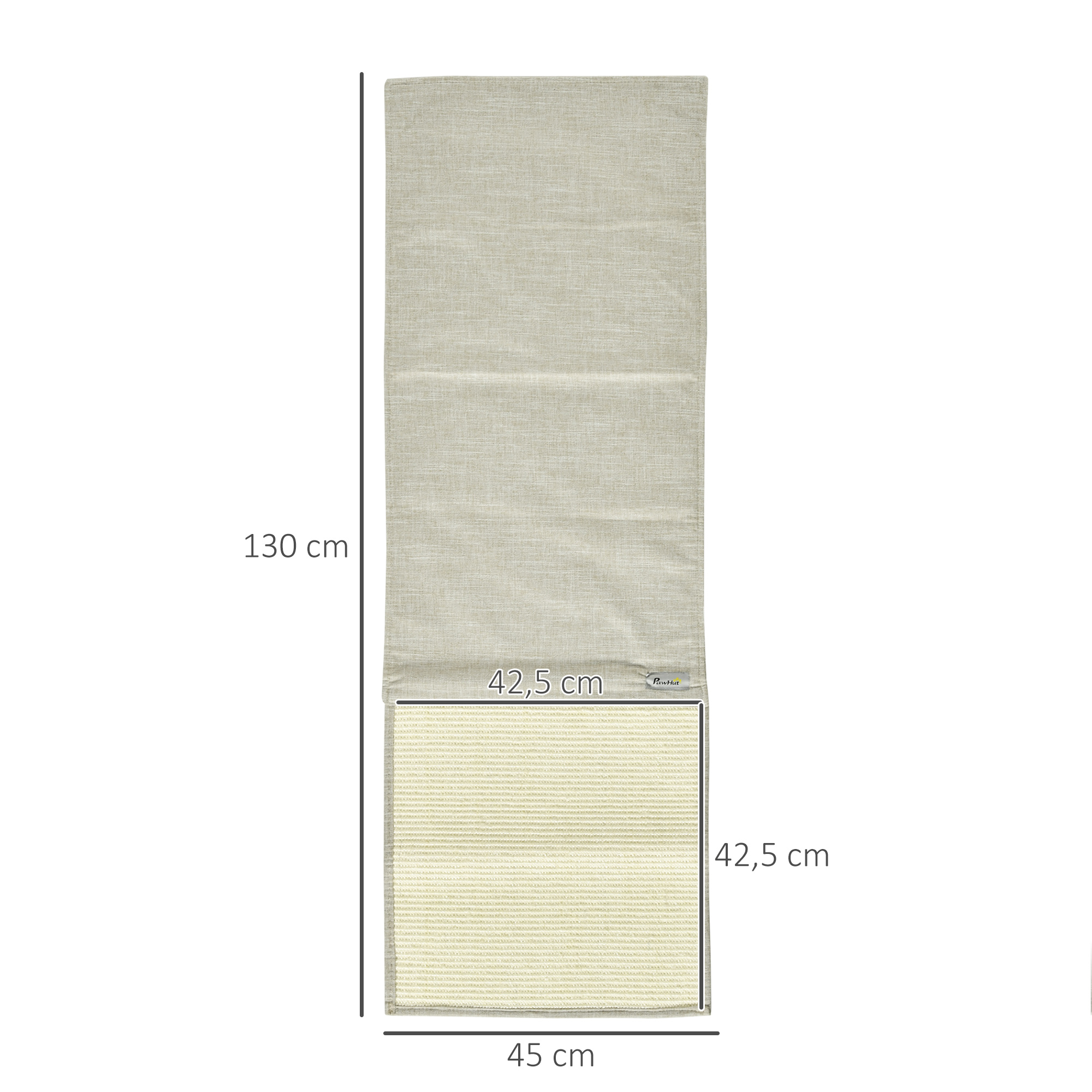 2er Kratzmatte Kratzschutz Sofa Sisal Kratzteppich für Katze Sessel Couch Katzenkratzmatte Beige+Grau 130 x 45 x 0,3 cm