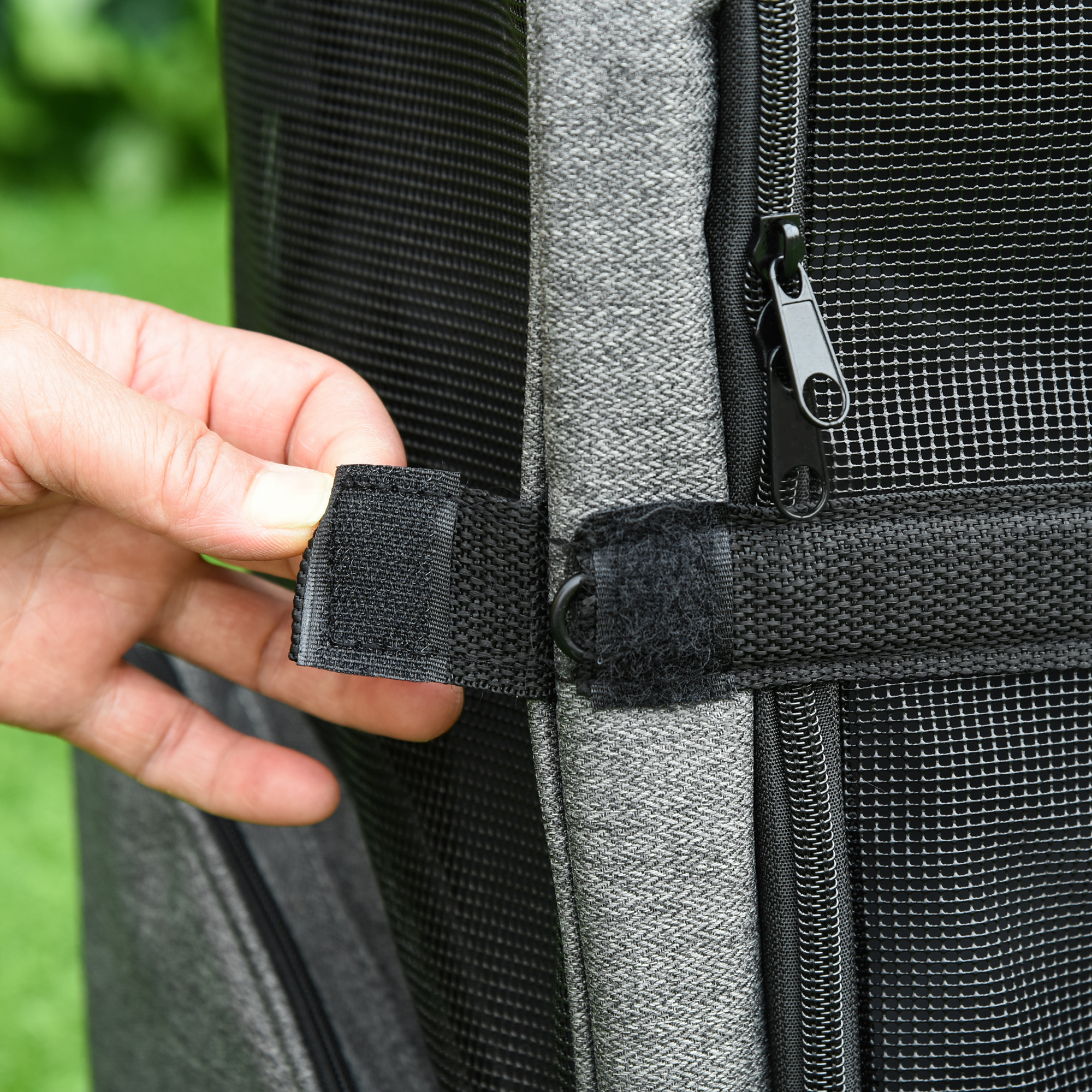Hundetransporttasche, Haustierrucksack, 2-in-1-Design, ausziehbarer Griff, Seitentaschen, Grau, 42 x 25 x 55cm