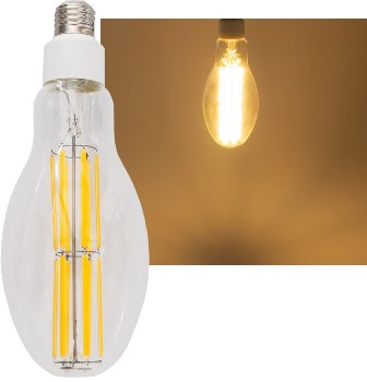 LED Filament-Lampe E27 30W "FHE-30", 4575lm, 2700K, warmweiß, ØxH 9x24cm LED Filament-Lampe E27 30W "FHE-30", 4575lm, 2700K, warmweiß, ØxH 9x24cm