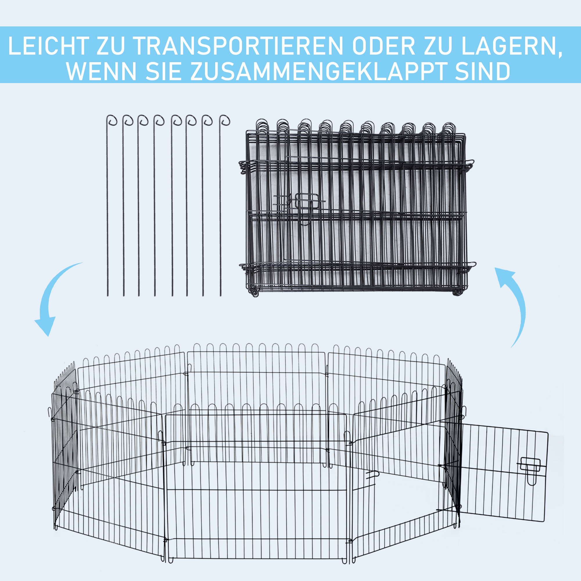 Welpenauslauf Welpenzaun Laufstall Freilaufgehege Welpengitter 5 Maßen (Maße: 71x61cm)