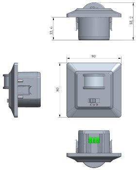 MILOS Bewegungsmelder 160°,weiß matt, LED geeignet,  250V~, Unterputz, 2-Draht