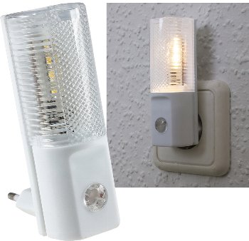 LED Nachtlicht mit Tag/Nacht-Sensor, 230V, warmweiße LEDs, nur 1W LED Nachtlicht mit Tag/Nacht-Sensor, 230V, warmweiße LEDs, nur 1W
