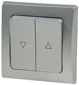 DELPHI Jalousien-Steuerung Hoch/Runter, Taster, inkl. Rahmen, UP, silber