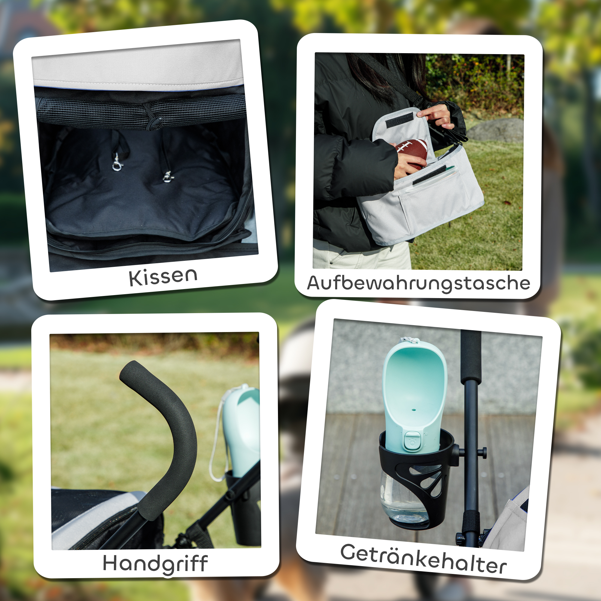 Haustierwagen, Sicherheitsleinen, Netzfenster, 76L x 44B x 103H cm, Hellgrau