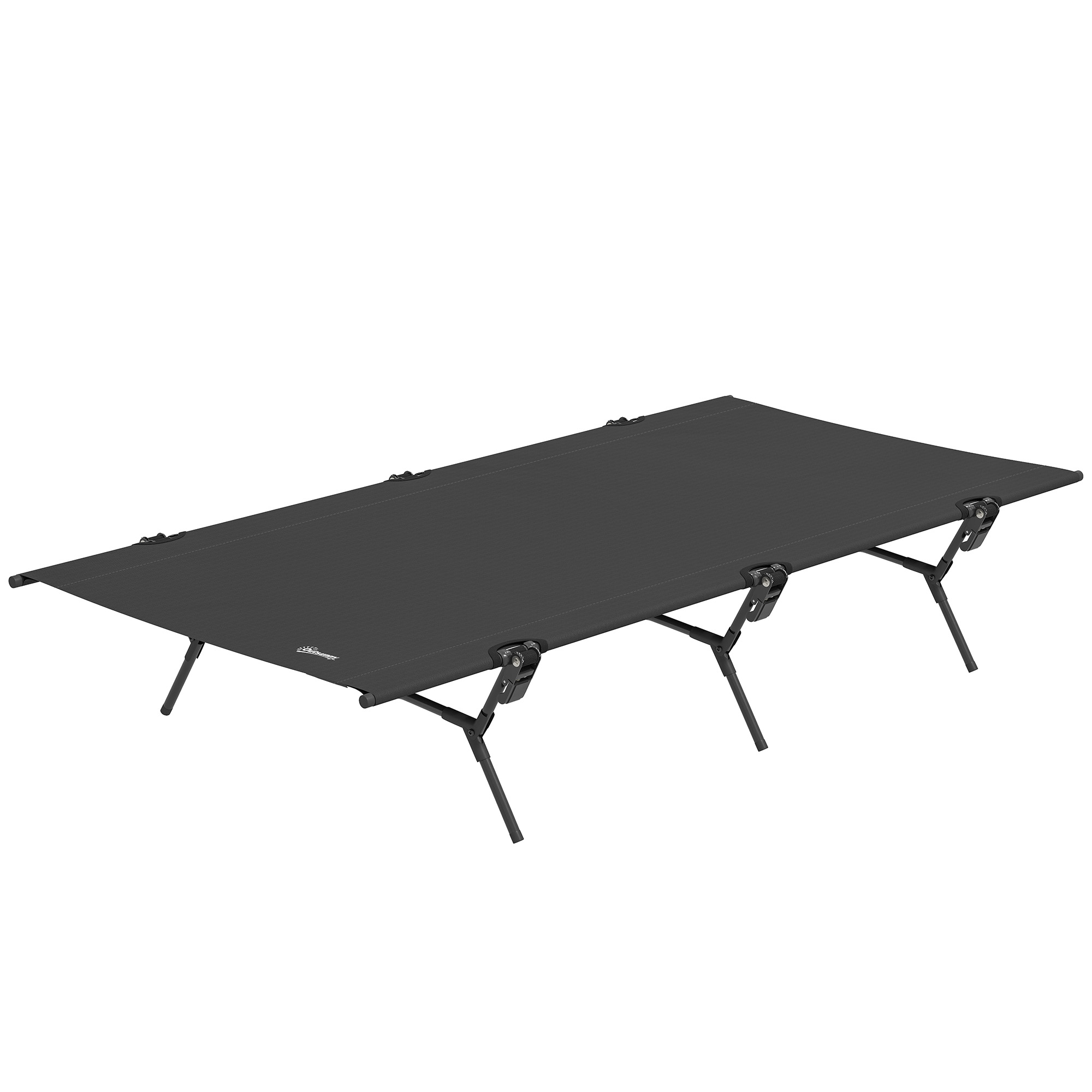 Feldbett faltbar Campingbett mit Tragetasche 200 x 100 x 36 cm bis 120 kg Extra Breit Schwarz