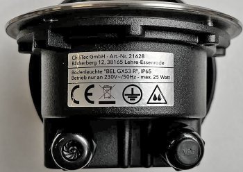 Bodenleuchte "BEL GX53 R " rund, ØxT 12x7cm, IP65, GX53 Fassung