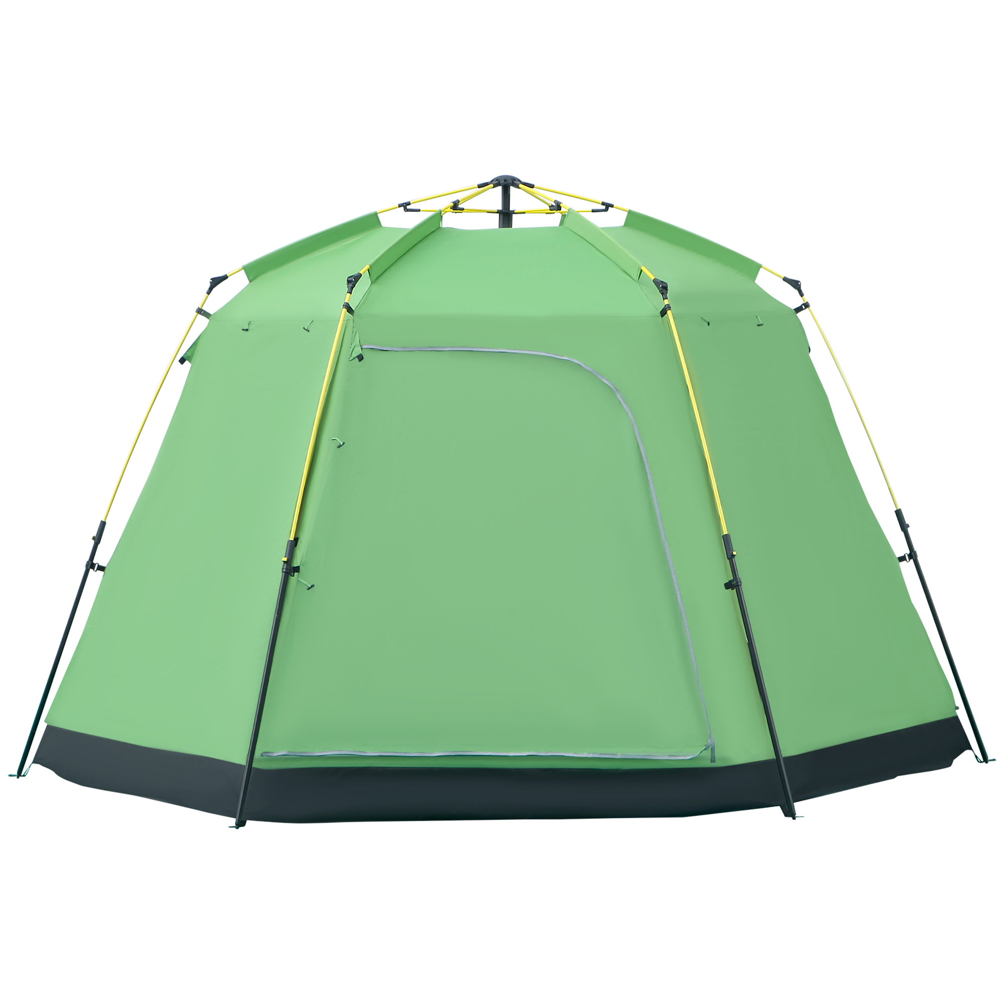 Camping Zelt 6 Personen Zelt Familienzelt Kuppelzelt Kunstleder2000mm einfache Einrichtung für Familien Trekking Festival Stahl Glasfaser Grün 320 x 320 x 180 cm