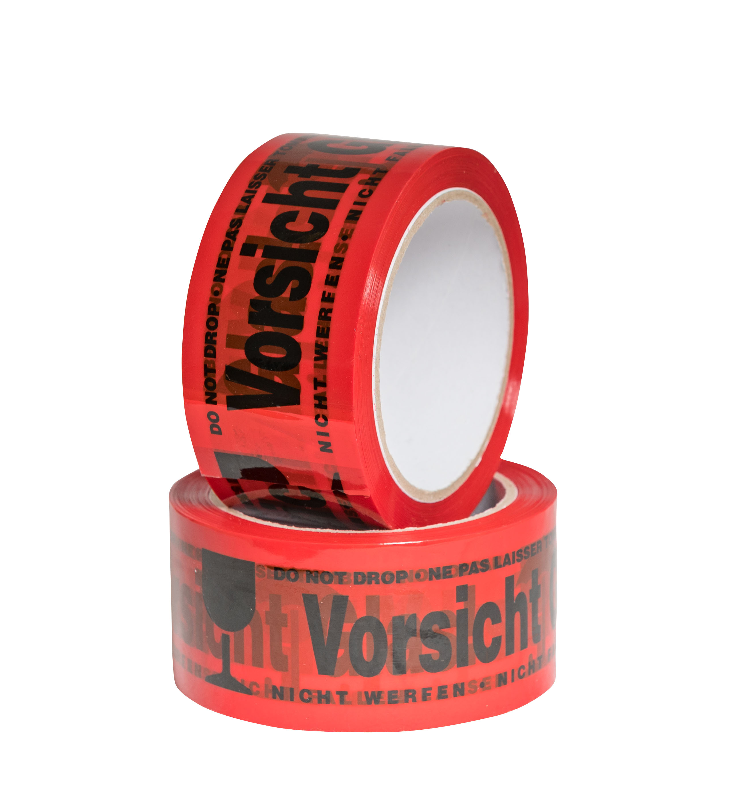 PP Signalklebeband "Vorsicht Glas" - 3-sprachig, 6St. in Folie, 36St. im Karton