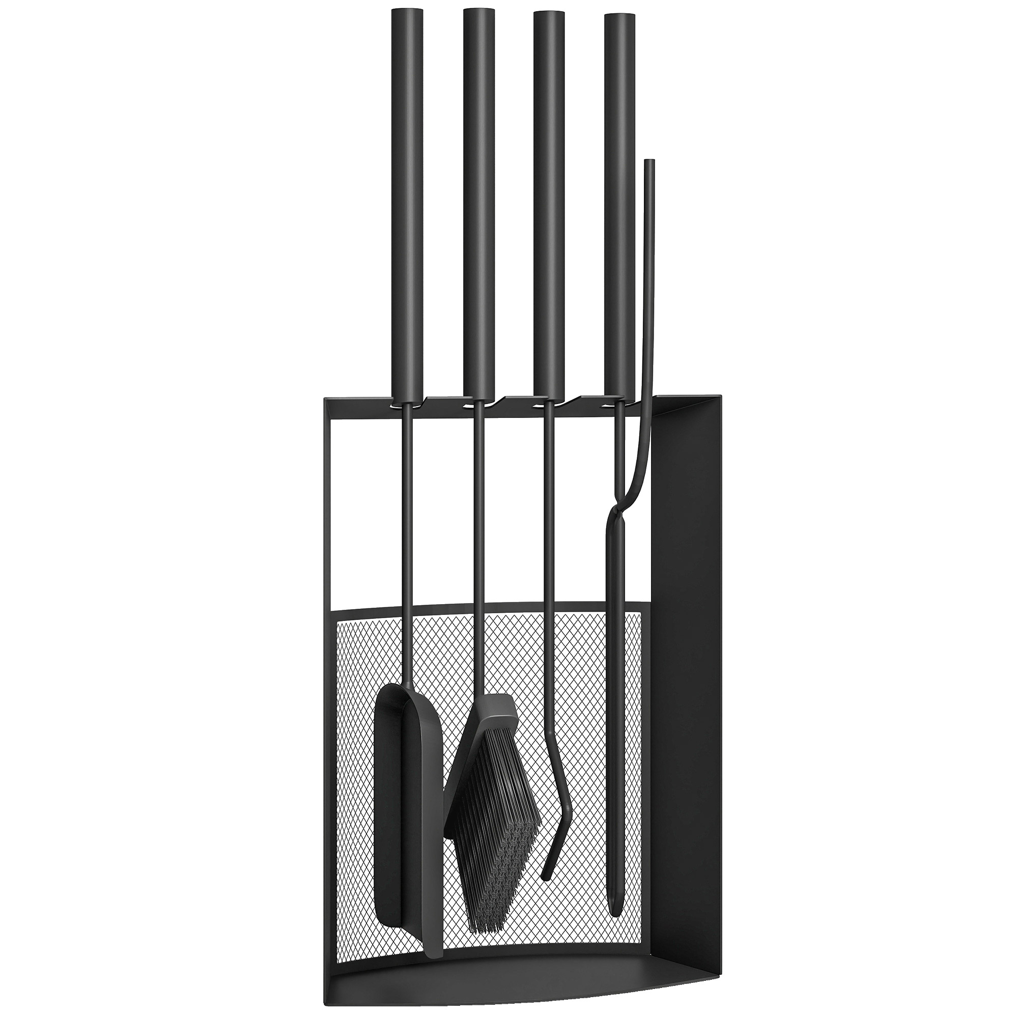 Kaminbesteck Set 5teilig Kaminzubehör mit Besen, Schaufel, Schürhaken Zange Ständer Metall, Schwarz Kaminbesteck Set 5teilig Kaminzubehör mit Besen, Schaufel, Schürhaken Zange Ständer Metall, Schwarz