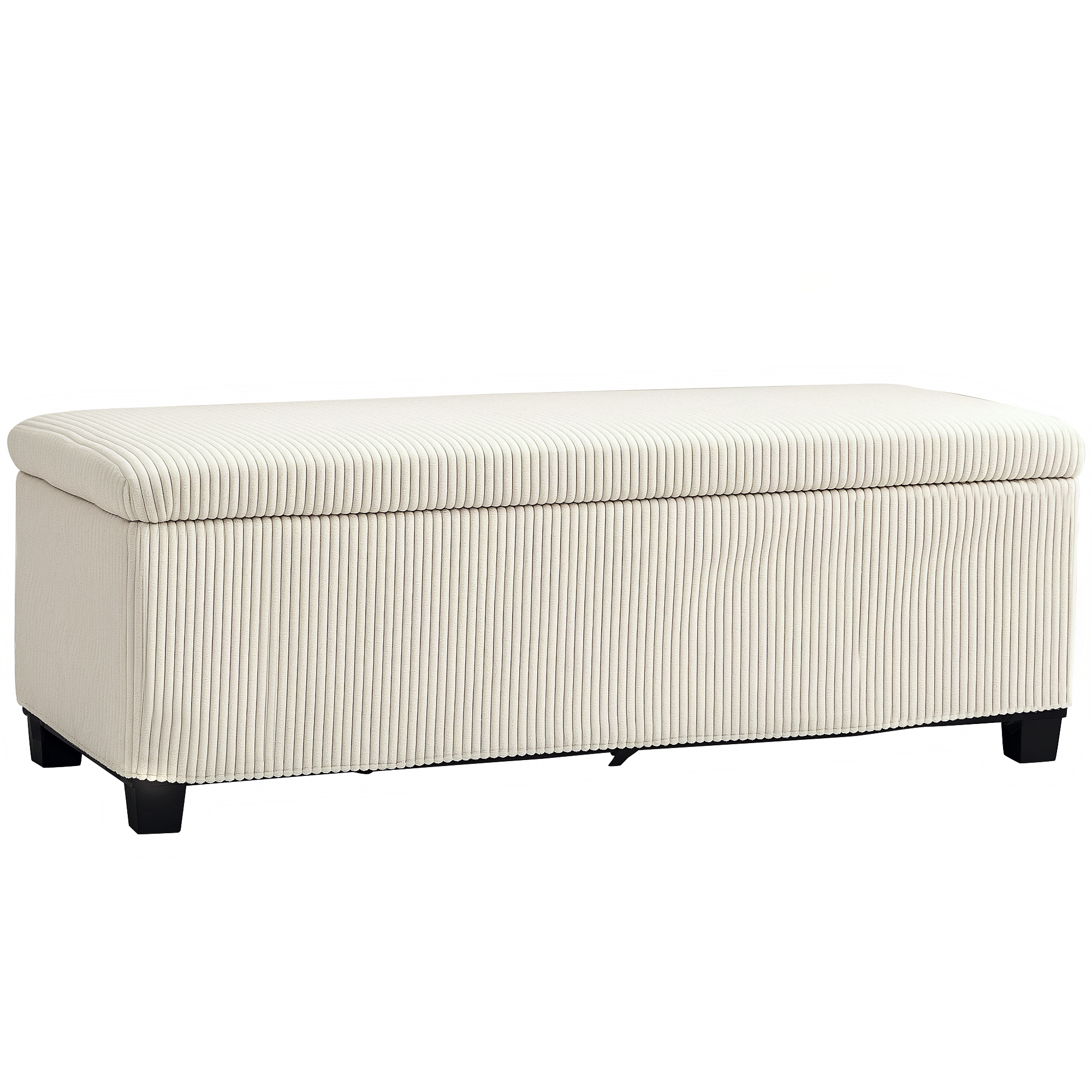Sitzbank mit Stauraum, Aufbewahrungsbank, Cord-Design, Stahlrahmen, Beige Sitzbank mit Stauraum, Aufbewahrungsbank, Cord-Design, Stahlrahmen, Beige