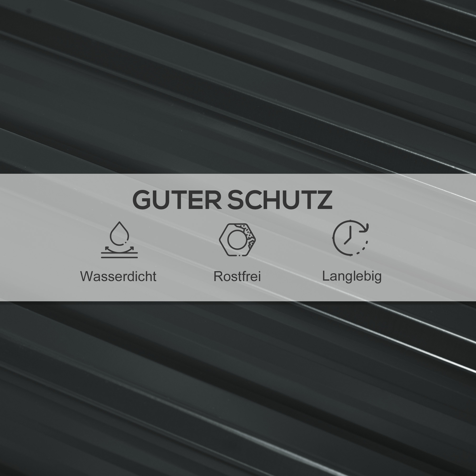 12 Stück Trapezblech 129x45cm 7m² Verzinkt Dachblech 0,25 mm Wetterfest Profilblech Dunkelgrau