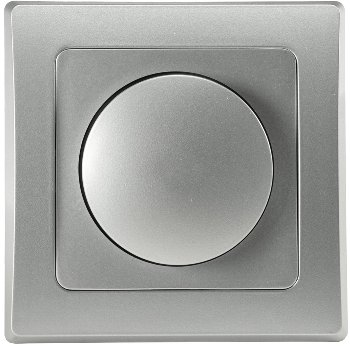 DELPHI Dimmer für LED Lampen, 250V~/ 3-60W, inkl. Rahmen, UP, silber DELPHI Dimmer für LED Lampen, 250V~/ 3-60W, inkl. Rahmen, UP, silber