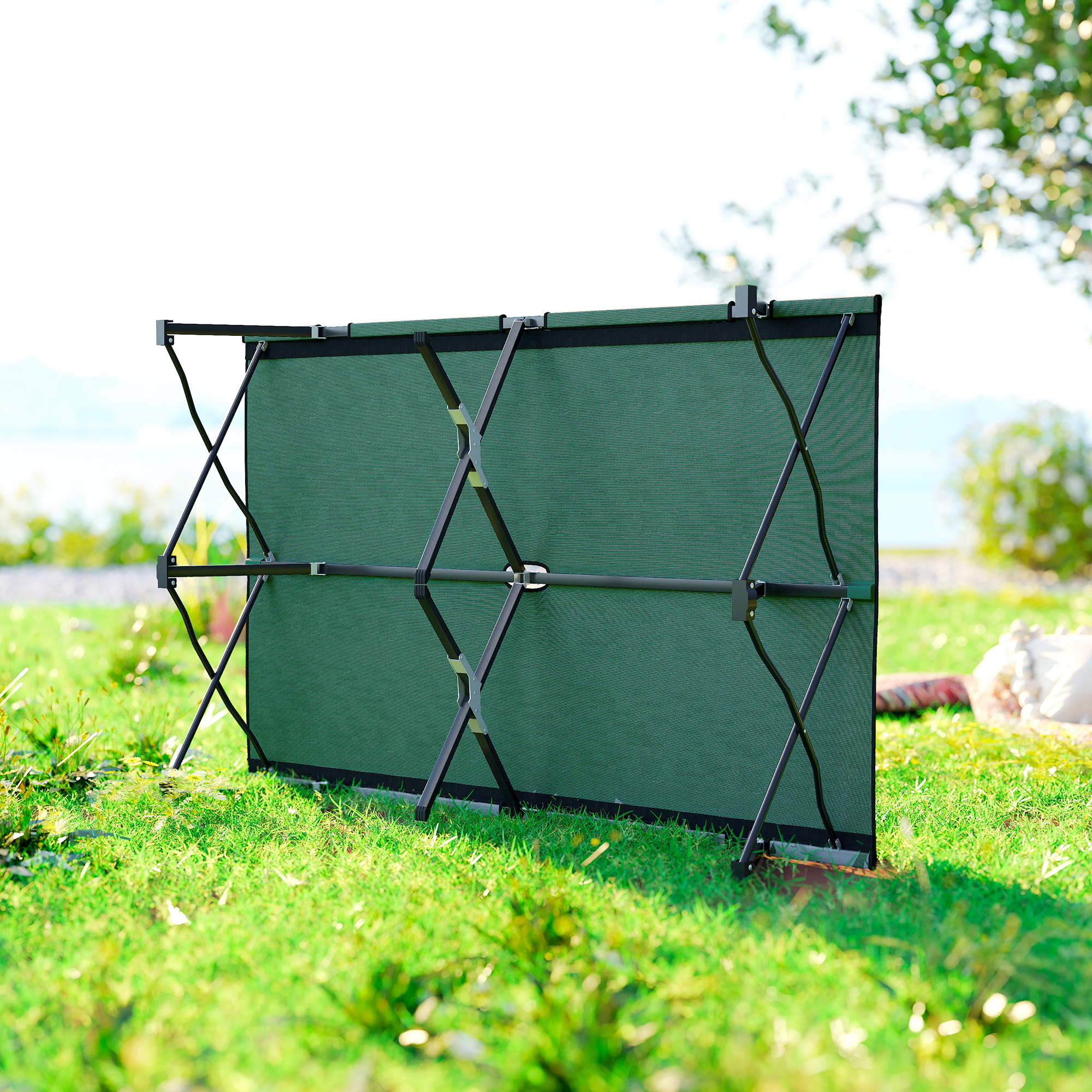 Campingbett Klappbar für 2 Personen Feldbett Klappbett mit Tragetasche bis 136 kg belastbar Stahl Oxford Grün+Schwarz 193 x 125 x 40 cm