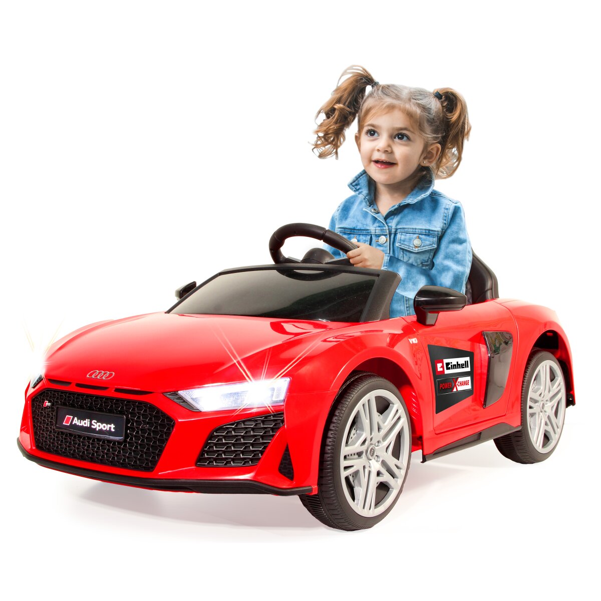 Kinderfahrzeug Audi R8 Spyder rot Einhell Power X-Change inkl. Starter Set