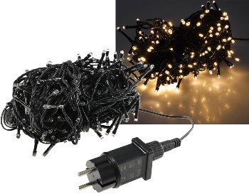 LED Aussen-Lichterkette "CT-ALK200" 20m, warmweiß, Kabel schwarz, IP44, 200 LEDs LED Aussen-Lichterkette "CT-ALK200" 20m, warmweiß, Kabel schwarz, IP44, 200 LEDs